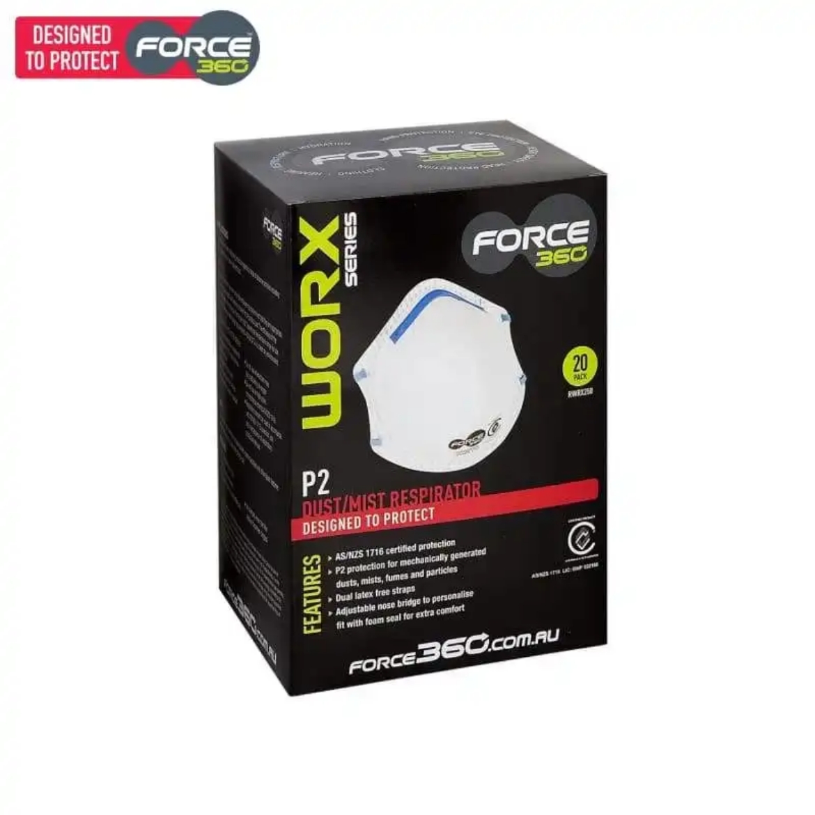 Picture of Force360 P2 Disposable Respirator (20 per box)