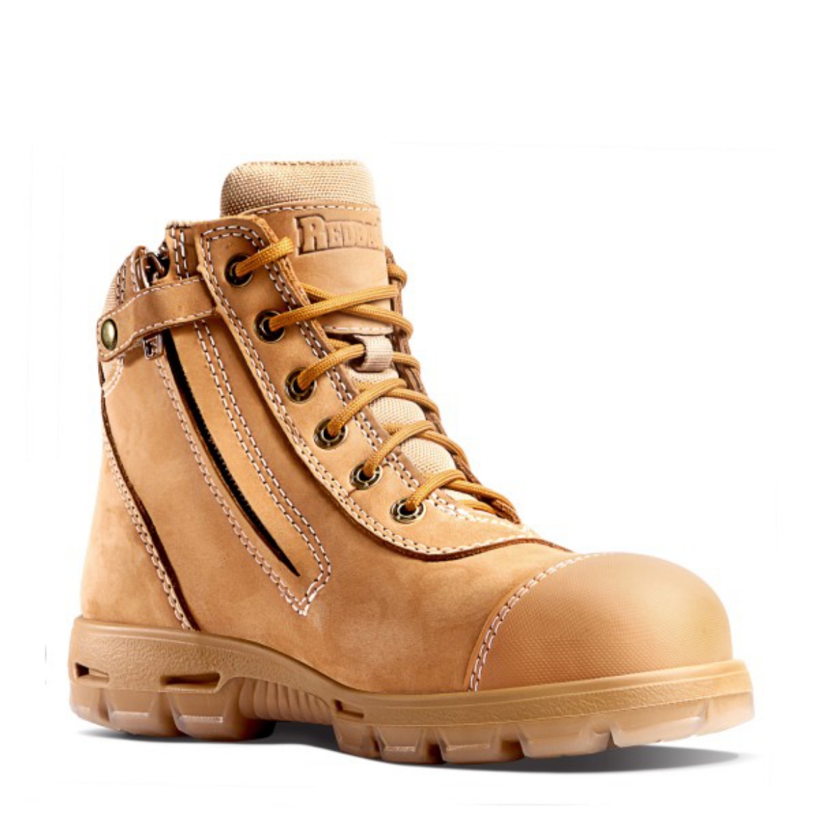 Picture of Redback, L/Z Cobar Safety Toe Wheat Nubuck Zip Scuff Cap