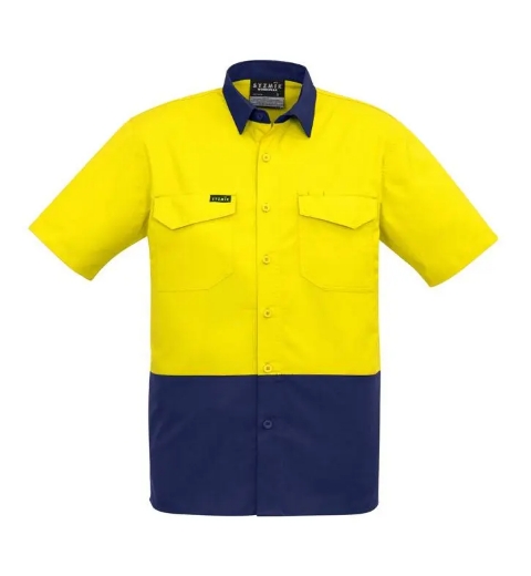 Picture of Syzmik, Mens Rugged Cooling Hi Vis Spliced S/S Shirt