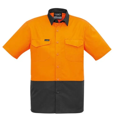 Picture of Syzmik, Mens Rugged Cooling Hi Vis Spliced S/S Shirt