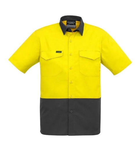 Picture of Syzmik, Mens Rugged Cooling Hi Vis Spliced S/S Shirt