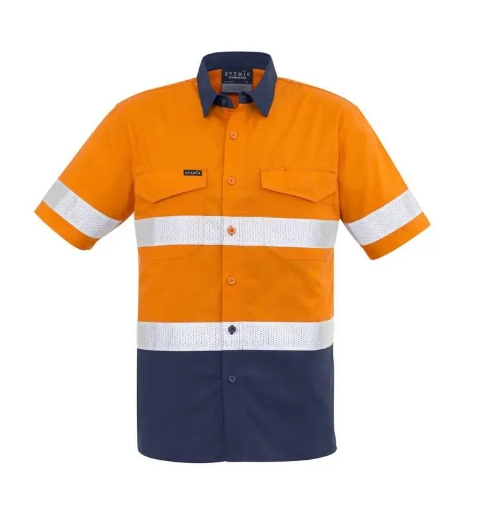 Picture of Syzmik, Mens Rugged Cooling Taped Hi Vis Spliced S/S Shirt