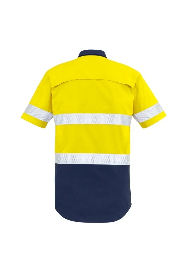 Picture of Syzmik, Mens Rugged Cooling Taped Hi Vis Spliced S/S Shirt