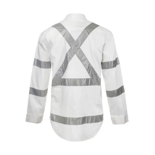 Picture of WorkCraft, Hi Vis Long Sleeve Shirt W X Pattern And CSR Reflective Tape -Night Use Only