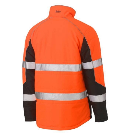 Picture of Bisley, Taped Hi Vis Puffer Jacket With Stand Collar