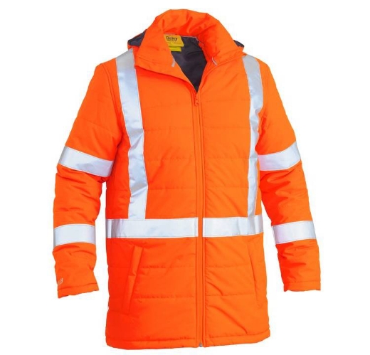 Picture of Bisley, Taped Hi Vis Puffer Jacket With X Back