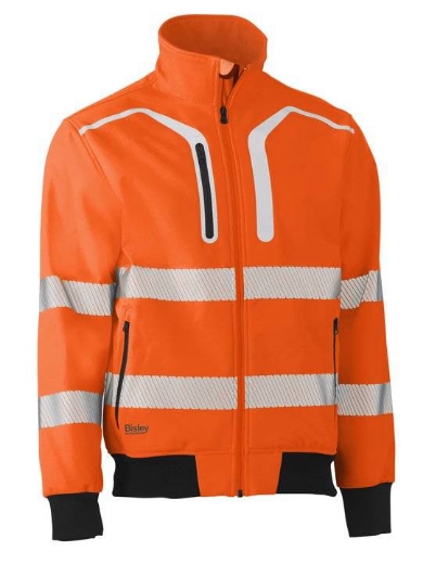 Picture of Bisley, Taped Hi Vis Soft Shell Bomber Jacket