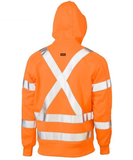 Picture of Bisley, X Taped Hi Vis Zip Front Fleece Hoodie