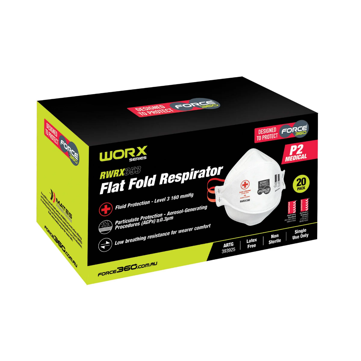 Picture of Force360, Flat Fold Disposable Respirator