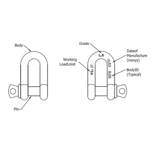 Picture of Beaver, Hot Dipped Galvanised Screw Pin Dee 25mm x 29mm Shackles